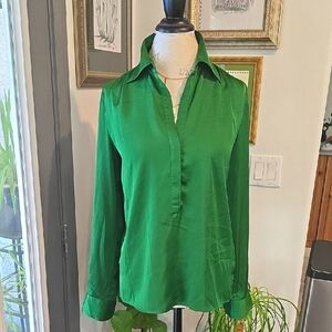 Vince Camuto Emerald Green Button Down Shirt Long Sleeve Relaxed Fit